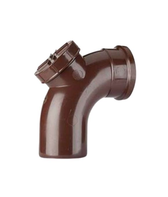 POLYPIPE SOIL BEND ACCESS 92.5DEG S/S 110MM BROWN