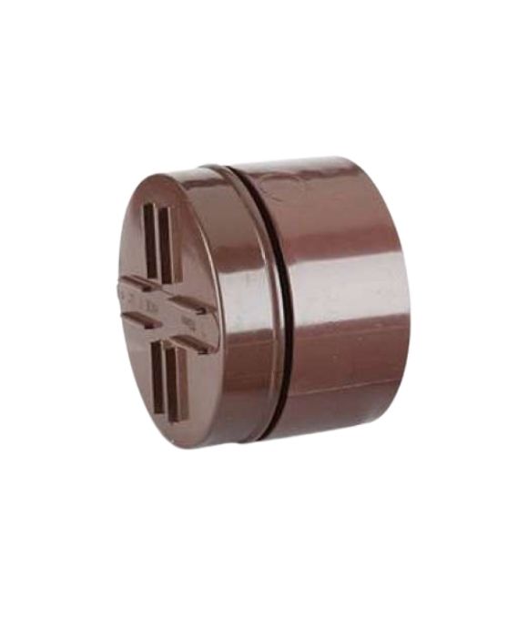 POLYPIPE SOIL SCREWED ACCESS PLUG 110MM BROWN