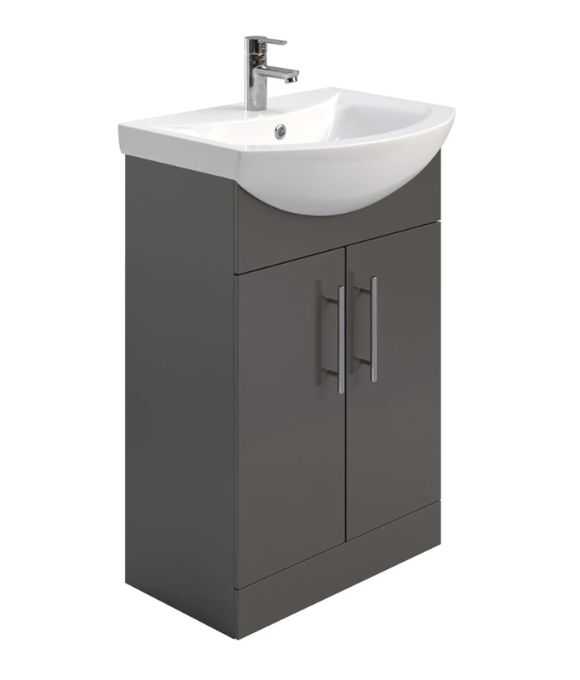 BELMONT 2 DOOR FLOOR STANDING UNIT GREY GLOSS