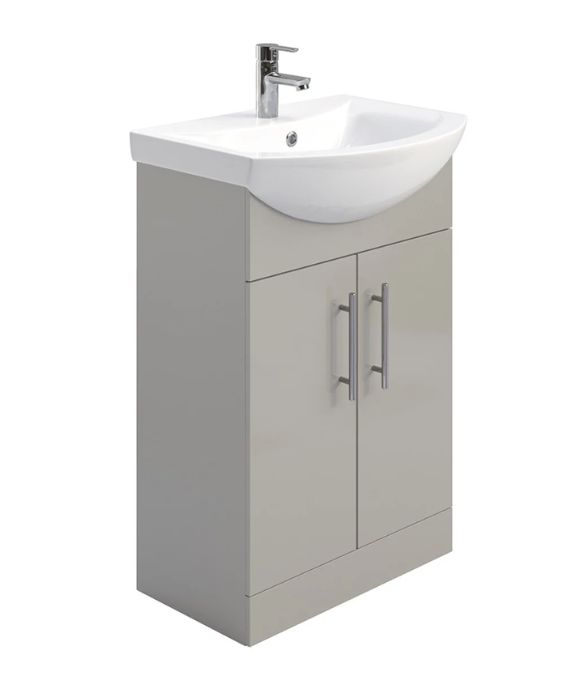 BELMONT 2 DOOR FLOOR STANDING UNIT LIGHT GREY GLOSS