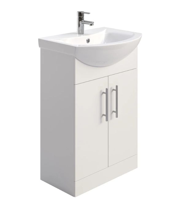 BELMONT 2 DOOR FLOOR STANDING UNIT GLOSS WHITE