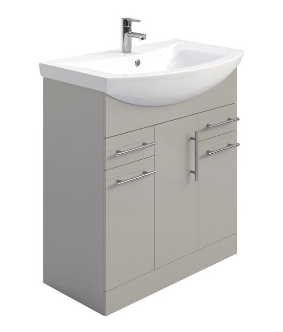 BELMONT 4 DRAWER 1 DOOR FLOOR STANDING UNIT LIGHT GLOSS GREY