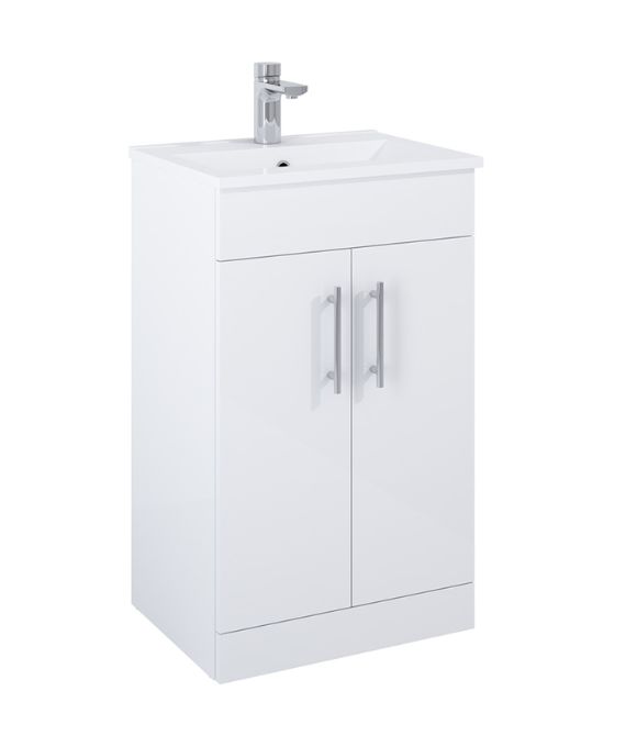 BELMONT SQUARE 2 DOOR FLOOR STANDING UNIT GLOSS WHITE