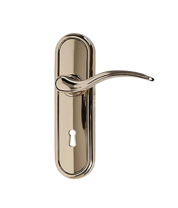 BELVEDERE LEVER ON LATCH PLATE