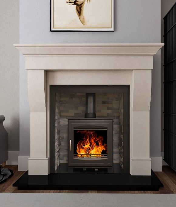BINNIAN 54 IVORY PEARL FIREPLACE