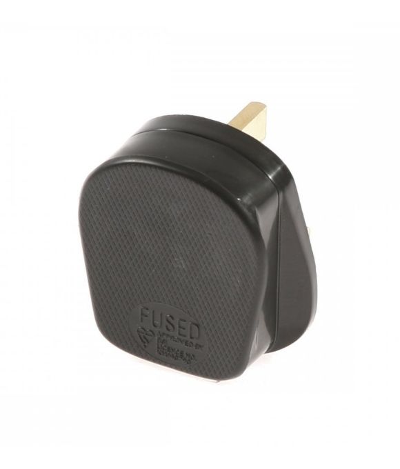 PLUG RUBBER 13AMP BLACK