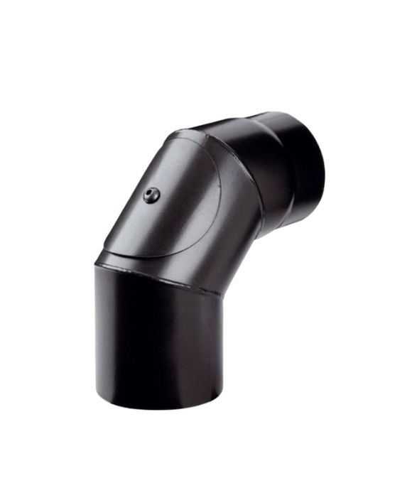 STOVE FLUE PIPE BEND BLACK ENAMEL 150MM 90DEG WITH ACCESS DOOR