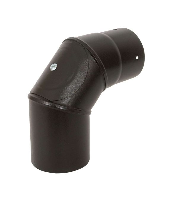 STOVE FLUE PIPE BEND 150MM MATT BLACK 90DEG WITH ACCESS DOOR