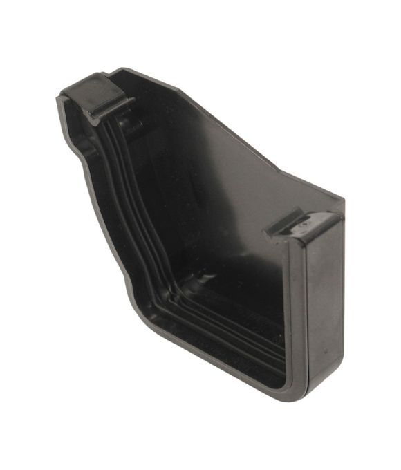 OSMA GUTTER STORMLINE EXT STOPEND LH BLACK