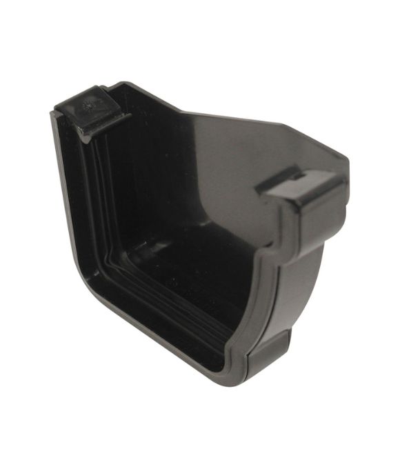 OSMA GUTTER STORMLINE EXT STOPEND RH BLACK