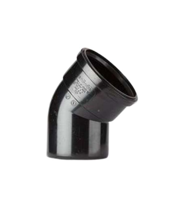 POLYPIPE SOIL BEND 135DEG S/S 110MM BLACK
