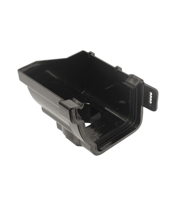 OSMA GUTTER STORMLINE STOPEND OUTLET LH BLACK