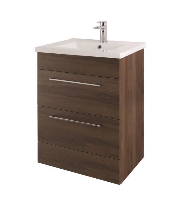 CESENA 2 DRAWER FLOOR STANDING UNIT WALNUT