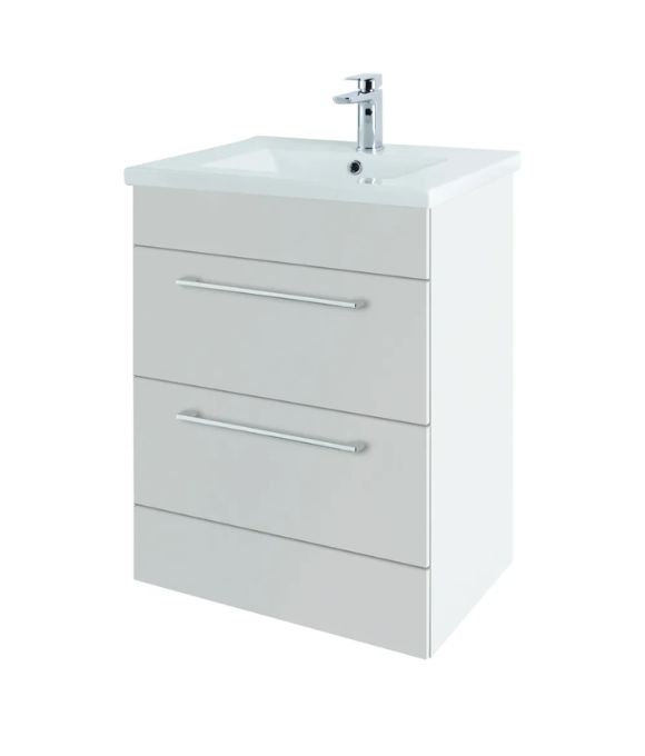 CESENA 2 DRAWER FLOOR STANDING UNIT WHITE
