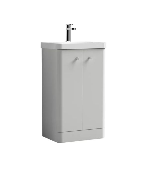 CORFU 2 DOOR FLOOR STANDING UNIT GLOSS LIGHT GREY