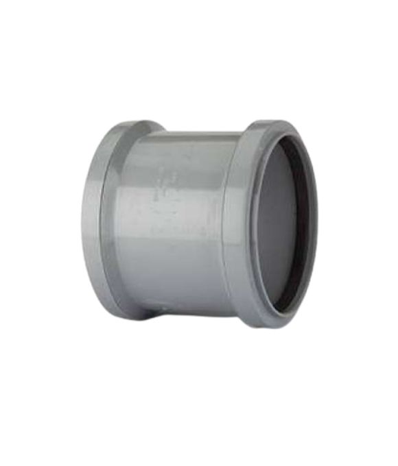 POLYPIPE SOIL COUPLER D/S 110MM GREY