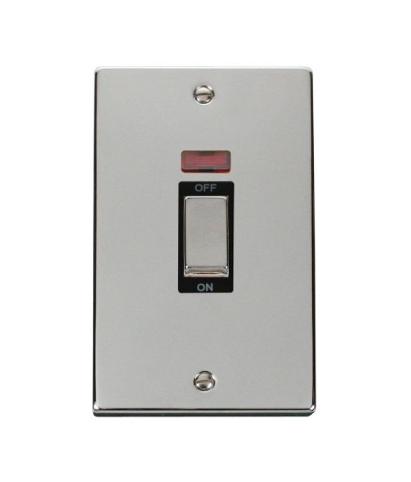CLICK DECO 2GANG 50A DP PLATE SWITCH WITH NEON