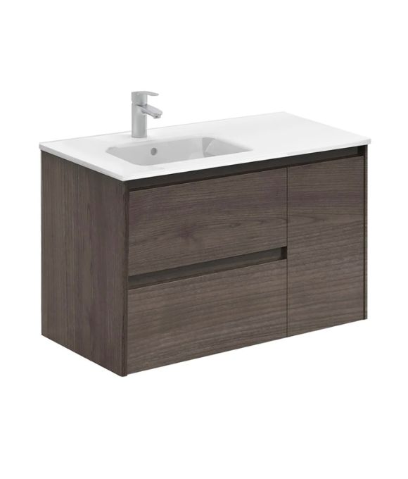 DIJON TWO DRAWER 1 DOOR WALL HUNG UNIT SAMARA ASH