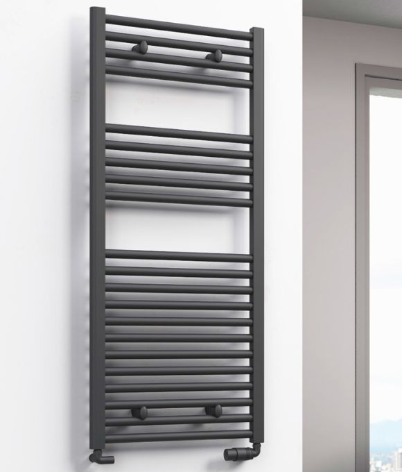 DIVA FLAT ANTHRACITE TOWEL RAIL 1800X600