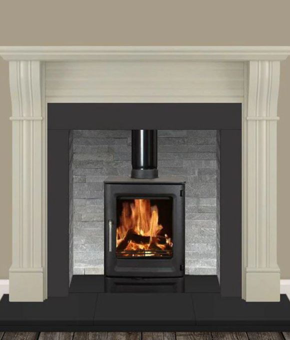 DUBLIN CORBEL 54 IVORY PEARL FIREPLACE
