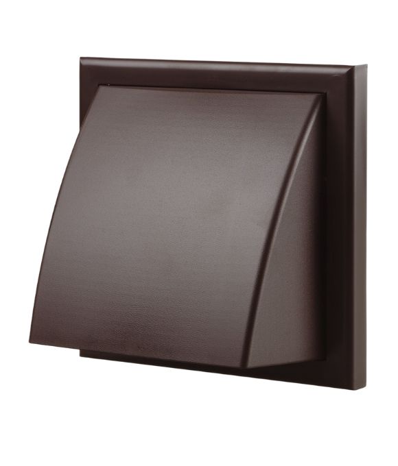 DUCT VENT HOODED WITH FLAP BROWN 100MM 