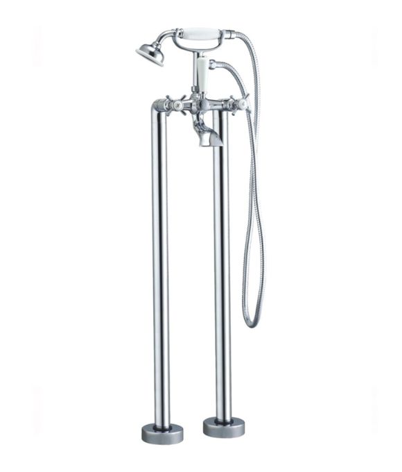 EDWARDIAN FLOOR STANDING BATH SHOWER MIXER