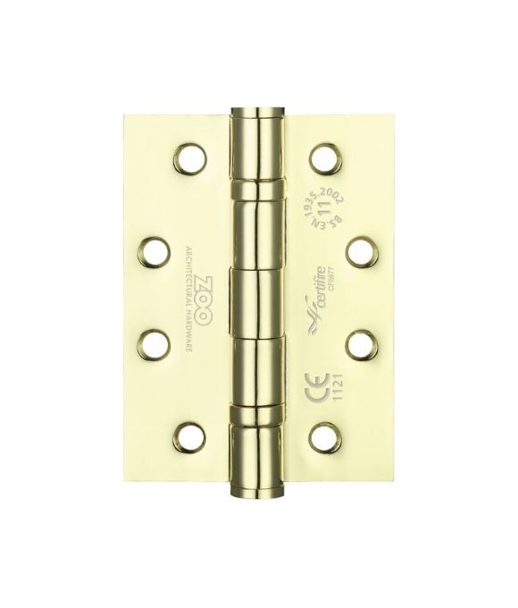 ZOO 4X3” BALL BEARING STEEL DOOR HINGE ELECTRO BRASS