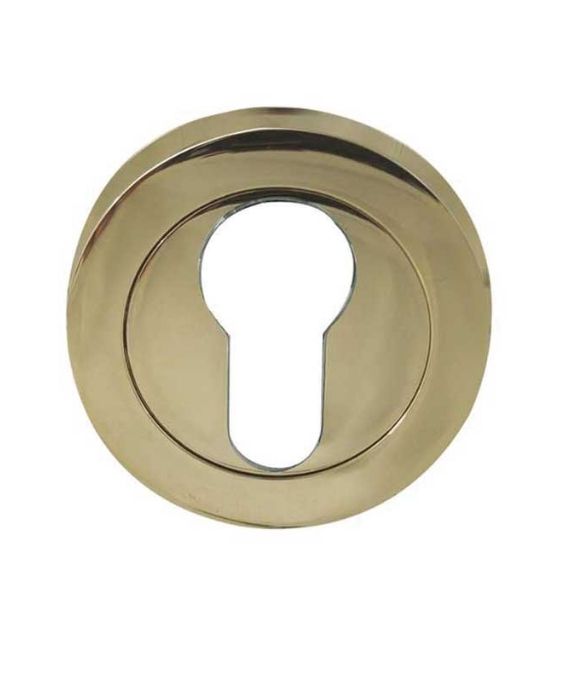 EURO PROFILE ESCUTCHEON ON ROUND ROSE PVD BRASS