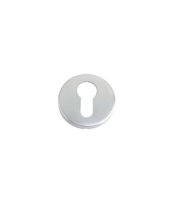 EURO PROFILE ESCUTCHEON ON ROUND ROSE SATIN STAINLESS STEEL
