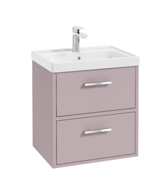 FINLAND TWO DRAWER WALL HUNG UNIT MATT CASHMERE PINK