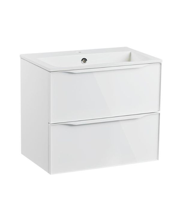 FRAME 600 WALL MOUNTED BASIN UNIT GLOSS WHITE