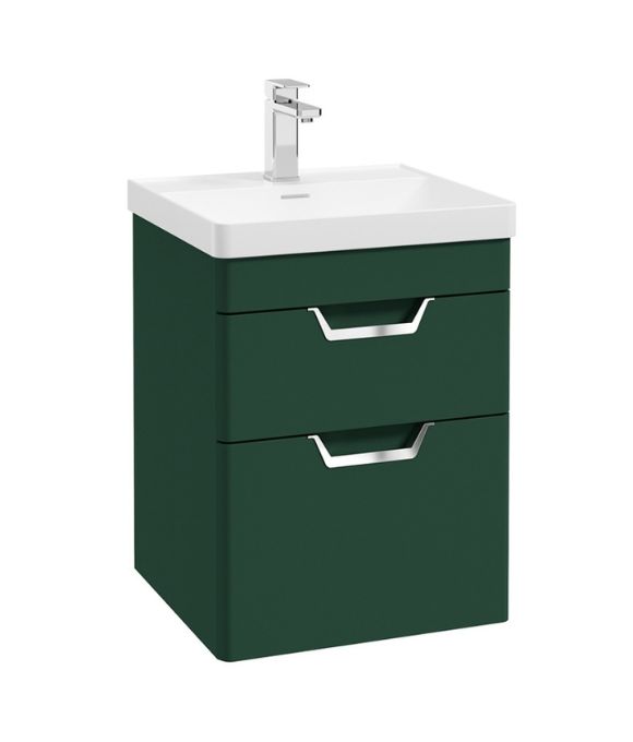FREYA TWO DRAWER WALL HUNG UNIT MATT WREATH GREEN