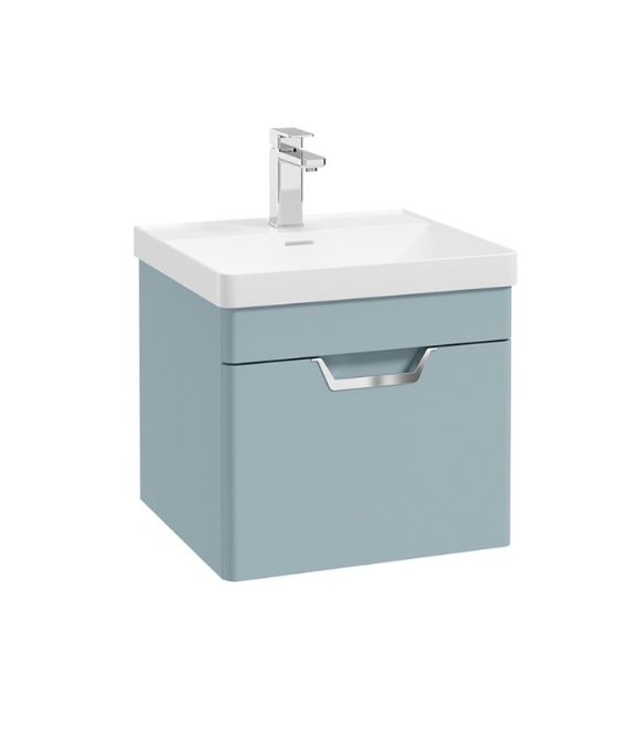 FREYA SINGLE DRAWER WALL HUNG UNIT MATT MORNING SKY BLUE