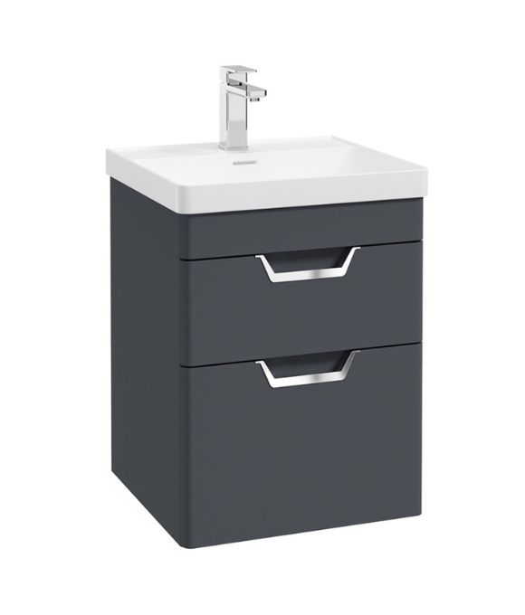 FREYA TWO DRAWER WALL HUNG UNIT MATT NIGHT SKY BLUE