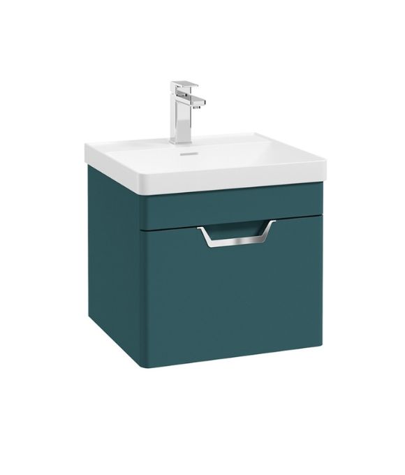 FREYA SINGLE DRAWER WALL HUNG UNIT MATT OCEAN BLUE