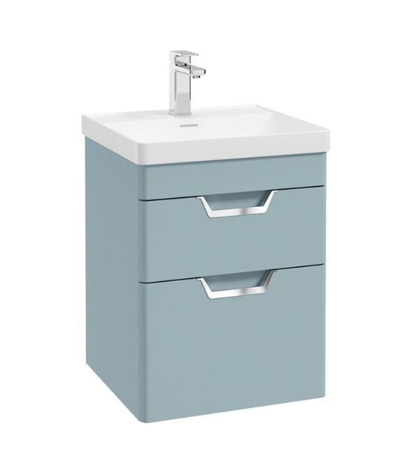 FREYA TWO DRAWER WALL HUNG UNIT MATT MORNING SKY BLUE