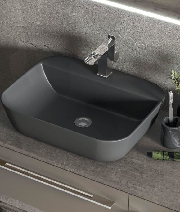 GARDA MATT BLACK COUNTER TOP BASIN 