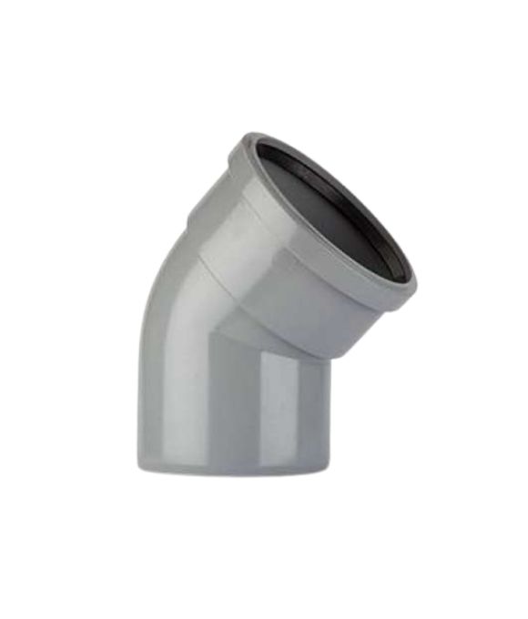 POLYPIPE SOIL BEND 135DEG S/S 110MM GREY