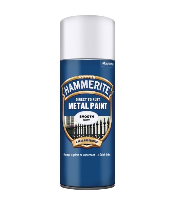 HAMMERITE SMOOTH SPRAY SILVER AEROSOL 400ML