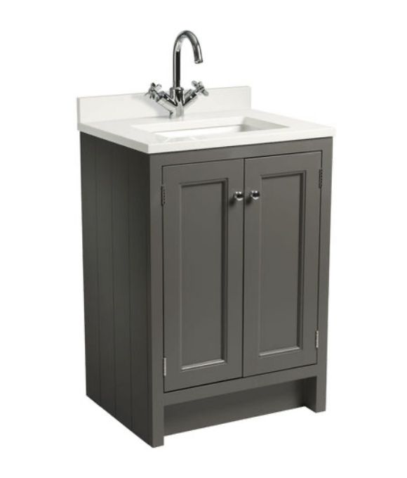 HAMPTON 600 UNDERSLUNG BASIN UNIT PEWTER
