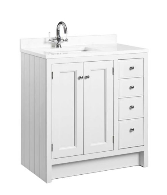 HAMPTON 800 UNDERSLUNG BASIN UNIT CHALK WHITE 