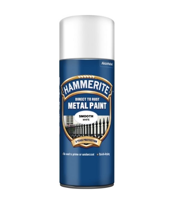 HAMMERITE SMOOTH SPRAY WHITE AEROSOL 400ML
