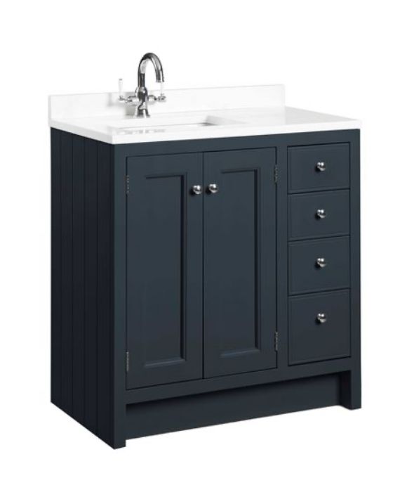 HAMPTON 800 UNDERSLUNG BASIN UNIT SLATE GREY 