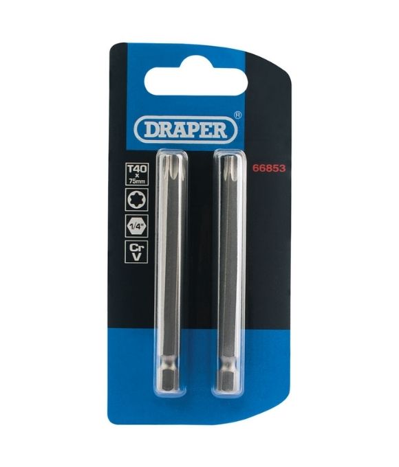 DRAPER TX-STAR INSERT BIT 1/4” HEX 75MM