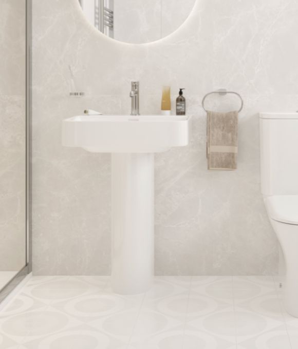 HORIZON SQUARE BASIN & FULL PEDESTAL 