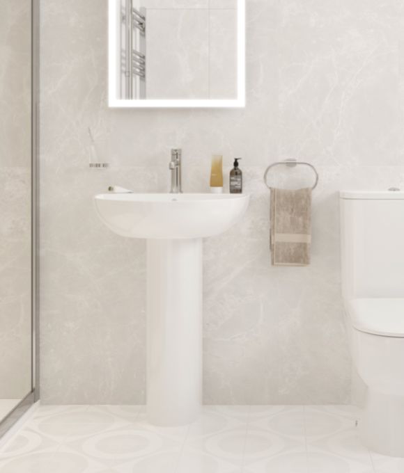 HORIZON ROUND BASIN & FULL PEDESTAL