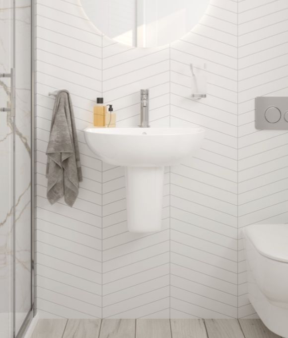 HORIZON ROUND BASIN & SEMI PEDESTAL