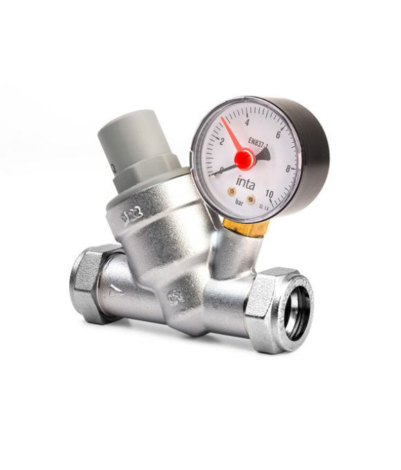 INTA 22MM PRESSURE REDUCING VALVE W/ GAUGE