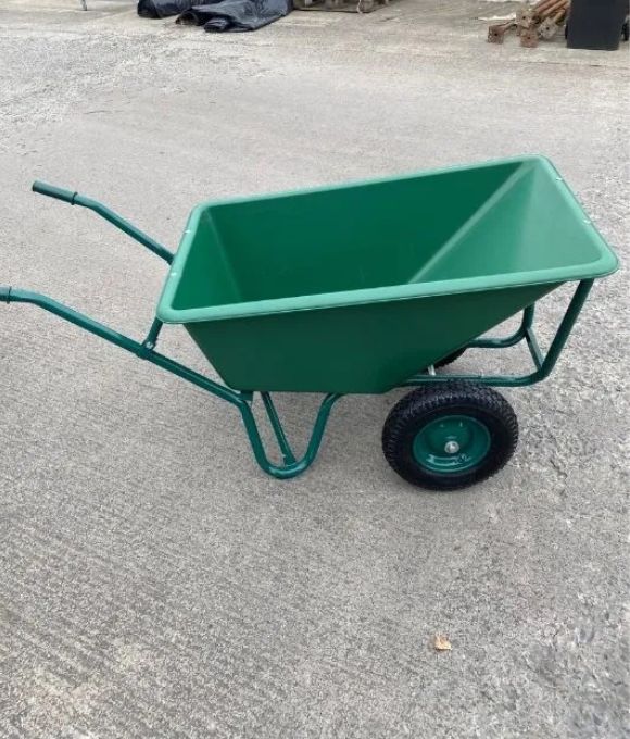 JHC ROUND TOWER GREEN POLY DOUBLE 160LT WHEELBARROW