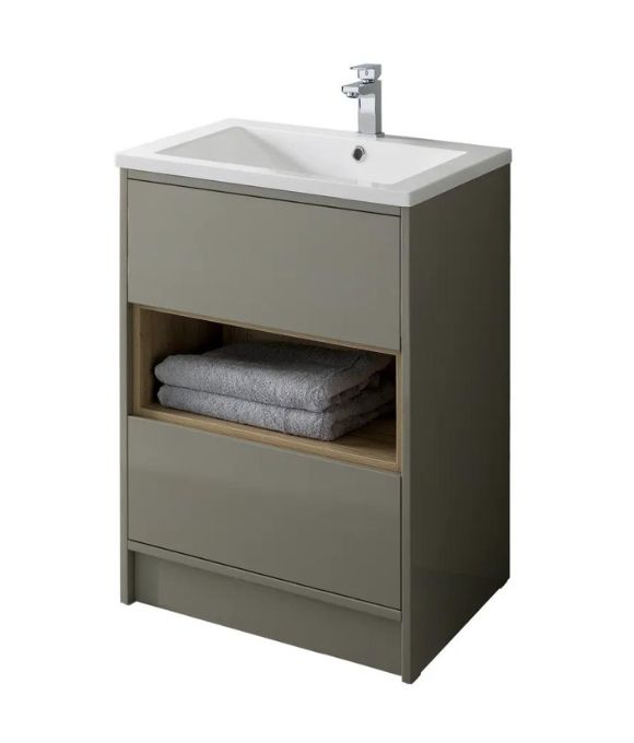LUCCA FLOOR STANDING UNIT GLOSS TAUPE 